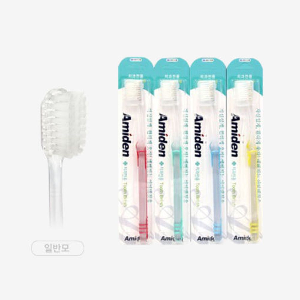 [Amiden] Prime Functional Toothbrush 12EA – Regular Bristles, Ultra-Fine Bristles, Gentle & Precise Cleaning, Reaches Periodontal Pockets - Made in Korea